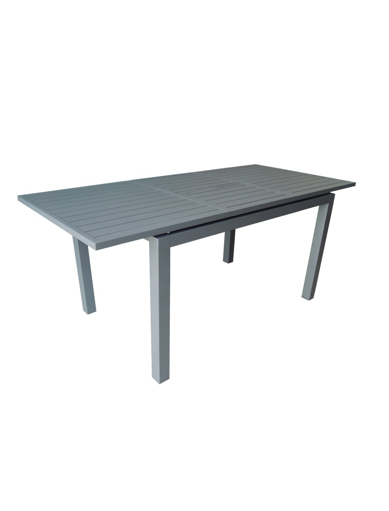 Proloisirs Table Trieste 180/240 Grise avec allonge