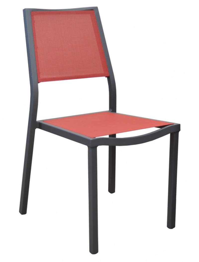 Proloisirs Chaise de jardin Florence Gris / Rouge