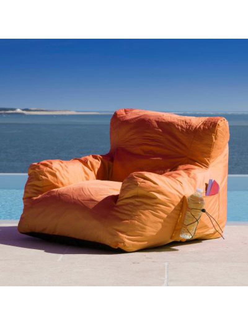 Proloisirs Fauteuil pouf MALIBU orange