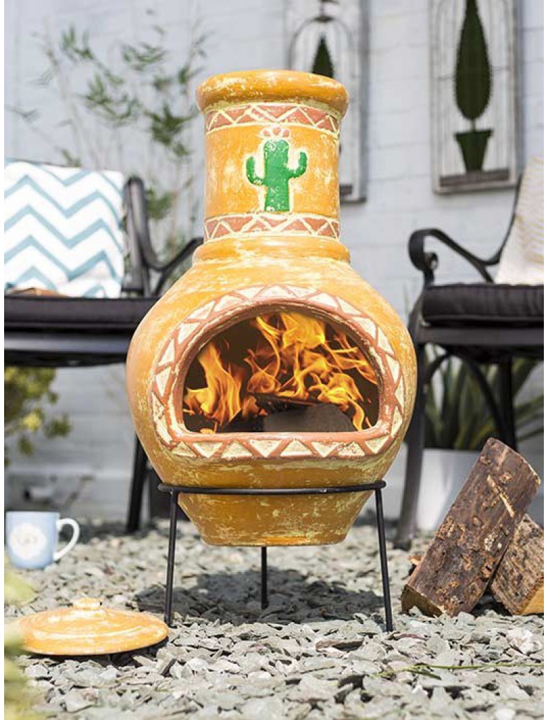 La Hacienda Cheminée mexicaine Cardon Medium en argile