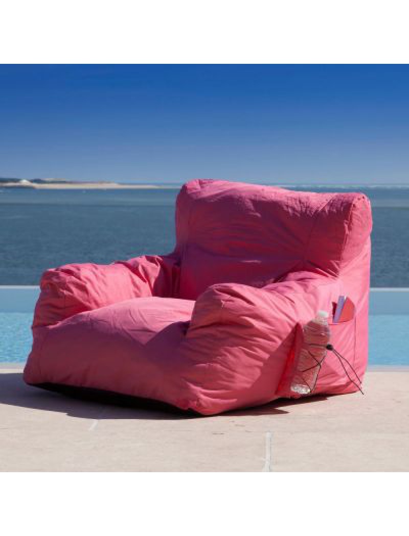 Proloisirs Fauteuil pouf MALIBU rose