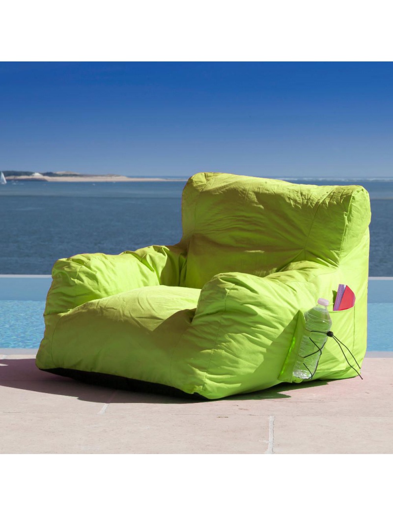 Fauteuil pouf MALIBU vert citron
