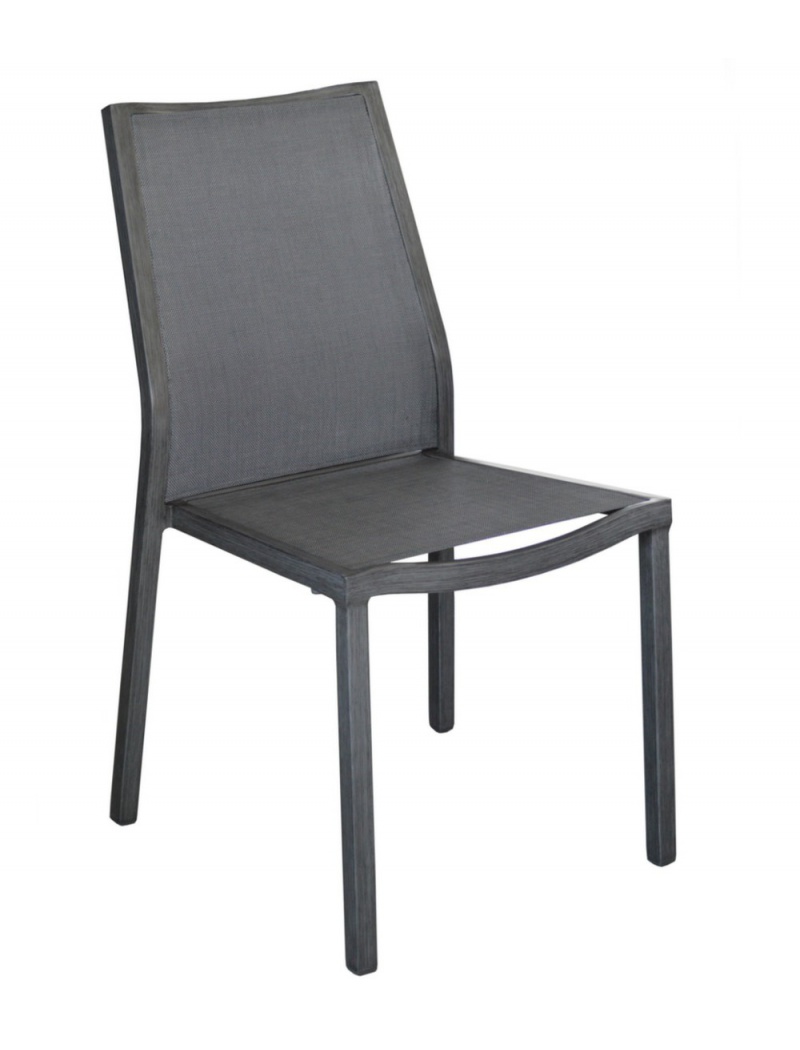 Proloisirs Chaise Ida finition Brush Ice / Argent empilable