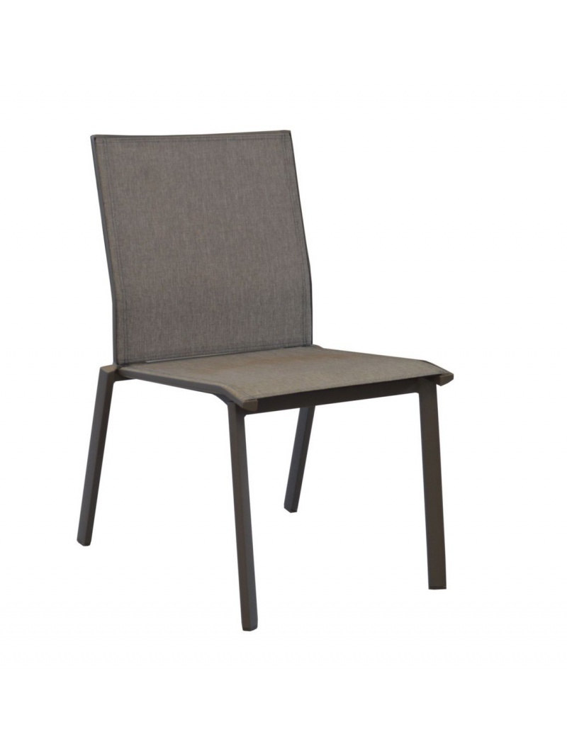 Proloisirs Chaise Palma empilable Café / Taupe mat