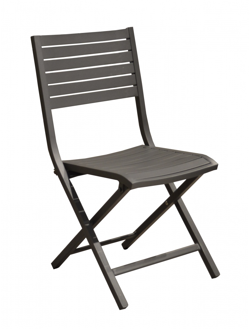 Chaise de jardin pliante Proloisirs Lucca en aluminium grise