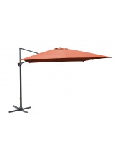 Parasol alu carré déporté 3x3 Paprika