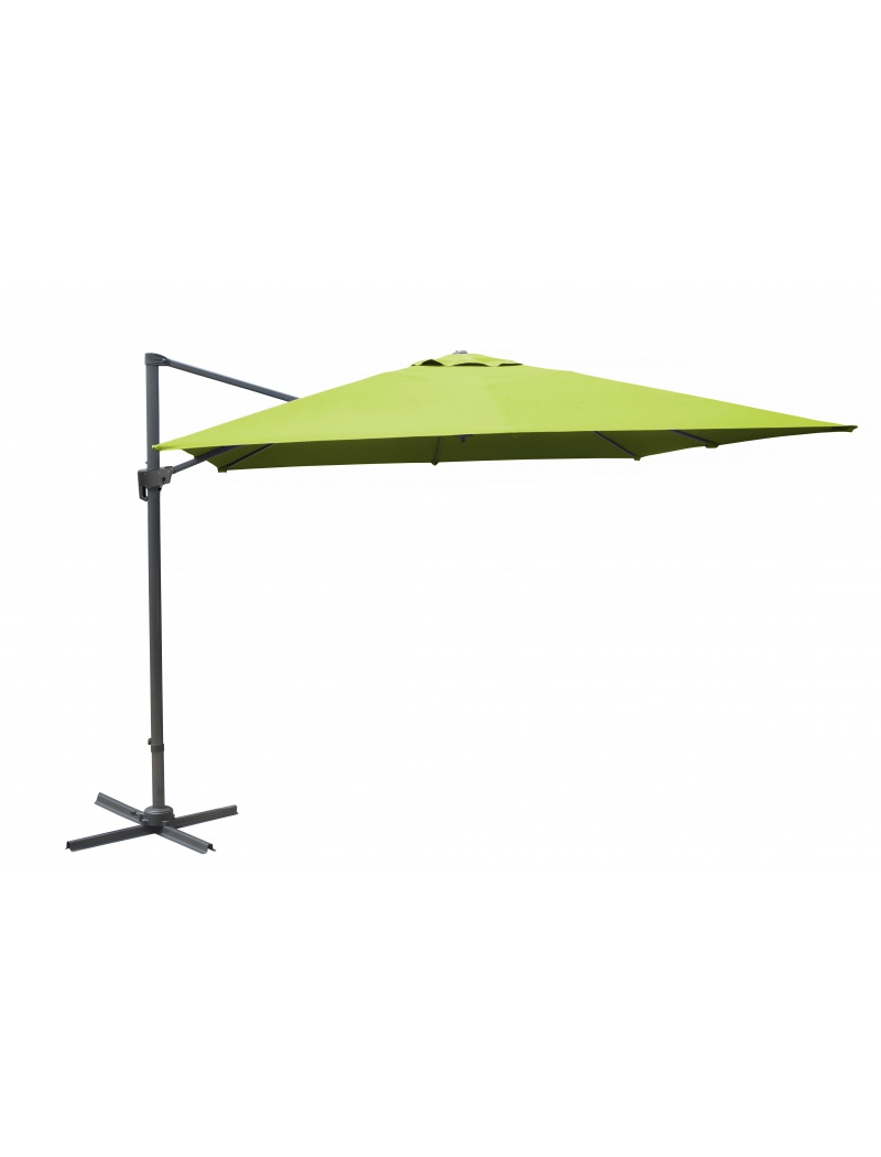 Proloisirs Parasol alu carré déporté 3x3 Vert citron