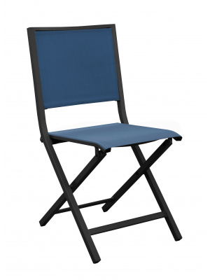 Chaise IDA pliante Graphite / Bleu