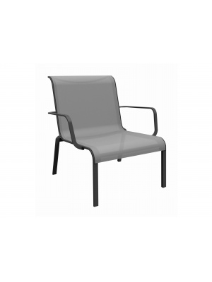 Fauteuil Lounge Cauro ALU/TPEP - Graphite/Perle