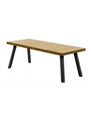 Table Teck 220 - Gris/Teck