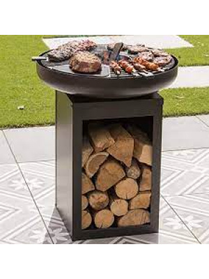 RedFire Trinidad Barbecue Plancha Firepit with Wood Storage