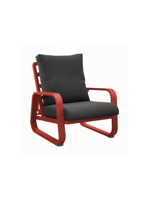 Fauteuil Antonino graphite/rouge