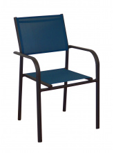 Fauteuil Duca Graphite / Bleu empilable