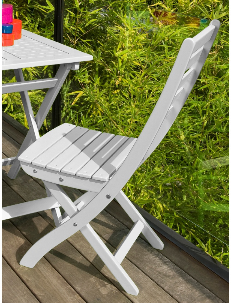 Proloisirs Chaise de jardin pliante Balcon blanc