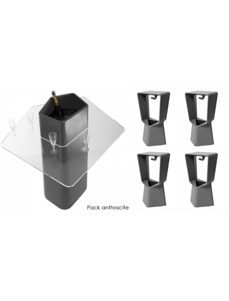 Qui Est Paul ? Mange debout Garden Party - Carbonne Pack Table + 4 tabourets