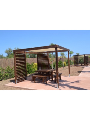Pergola bois Eole Blanc cassé