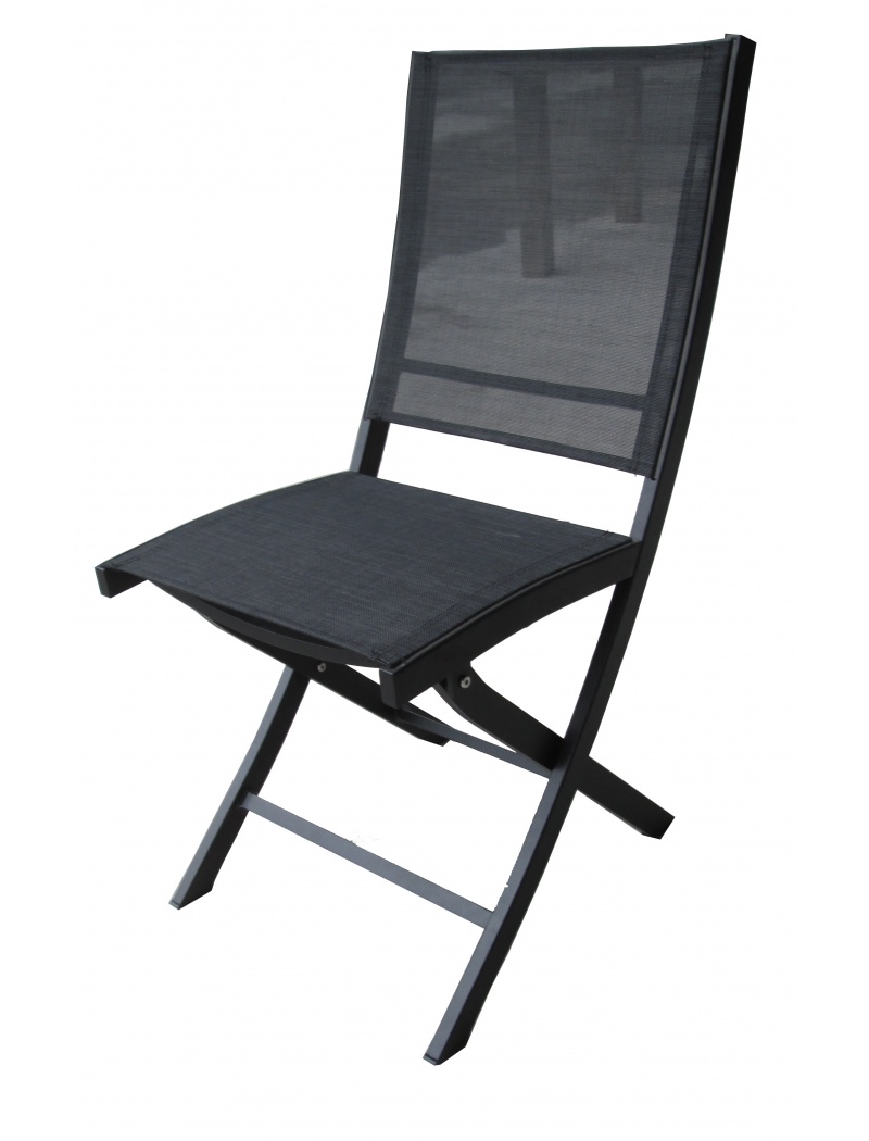 Wilsa Garden Chaise pliante Bali noire