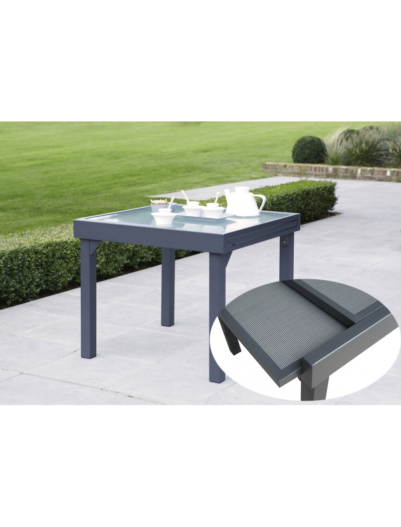 Wilsa Garden Table 90/180 Modulotex 4 Deco textile gris