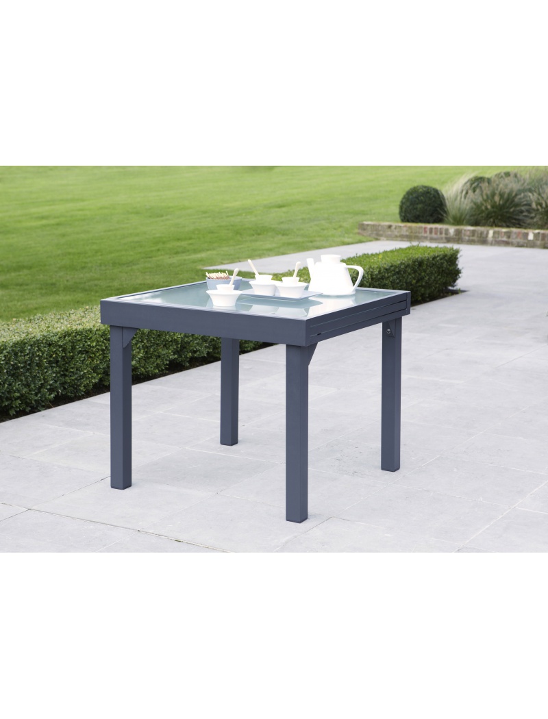 Wilsa Garden Table Modulo Verre Grise 4/8 personnes