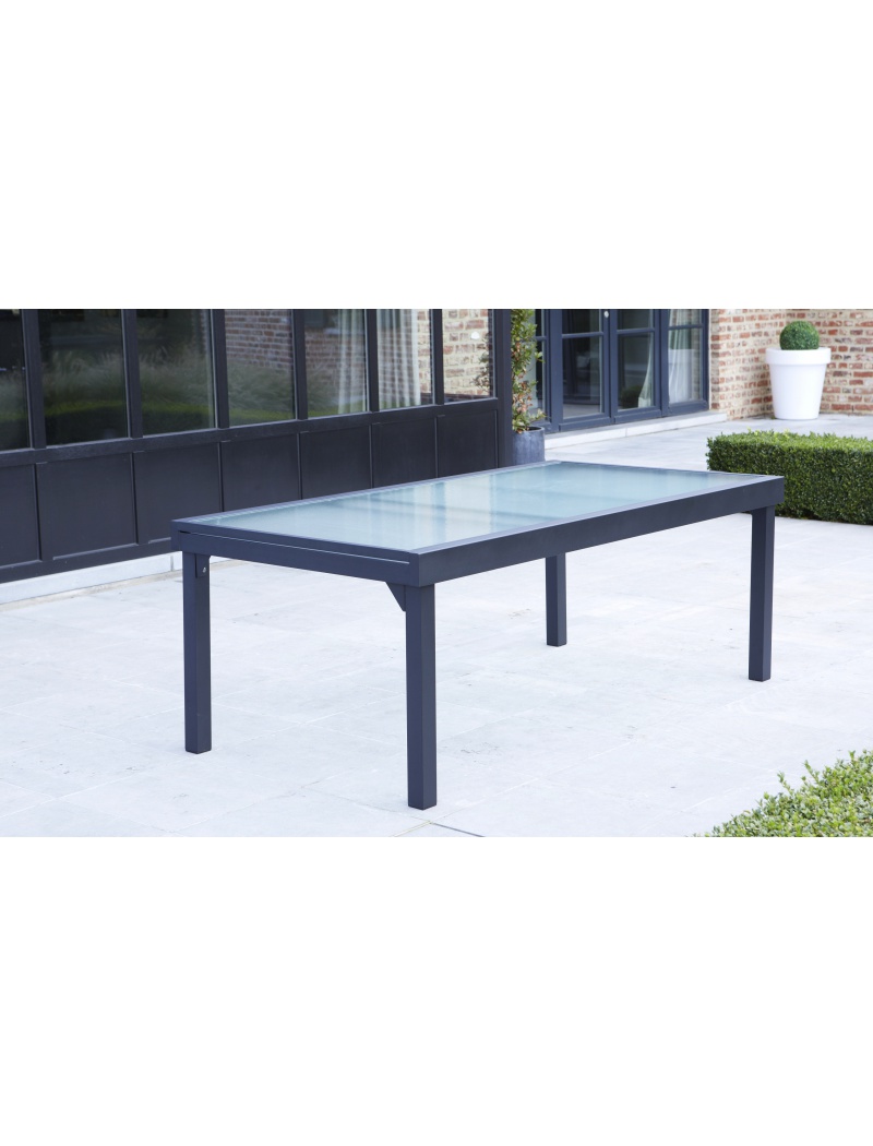 Wilsa Garden Table Modulo Verre Grise 8/12 personnes