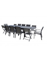 Ensemble Modulo Alu 8+4 chaises Gris Anthracite