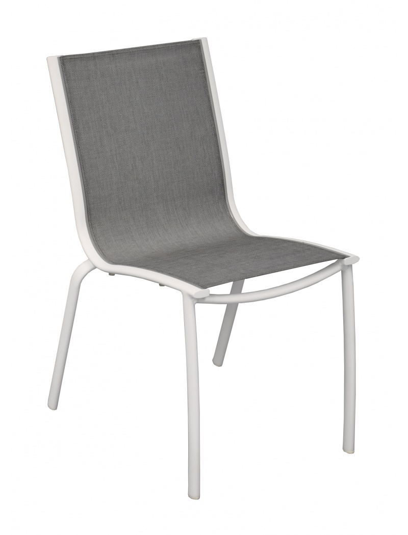 Proloisirs Chaise Linéa Blanc / Argent