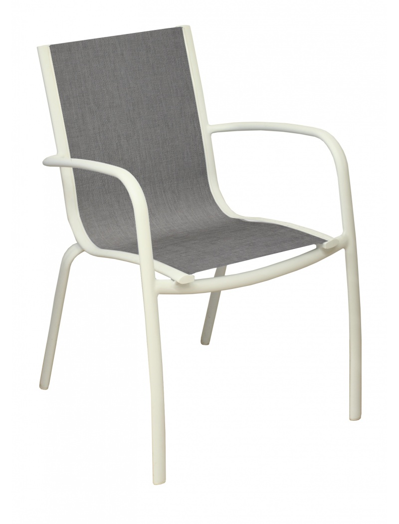 Proloisirs Fauteuil Linéa Blanc / Argent