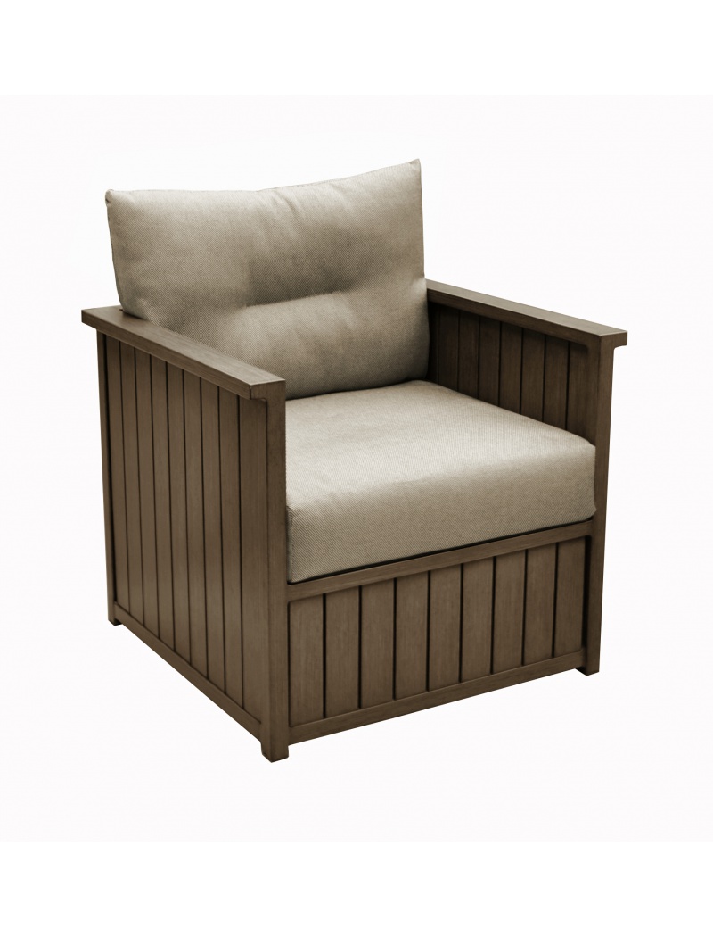 Proloisirs Fauteuil bas Milano Brun / Taupe