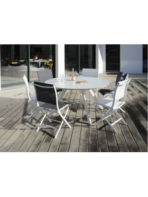 Table ronde Seven 150 alu Blanc