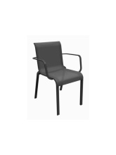 Fauteuil Cauro Empilable Graphite/Gris