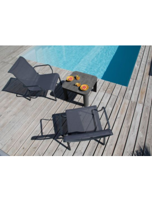 Fauteuil Lounge Cauro Graphite/Gris