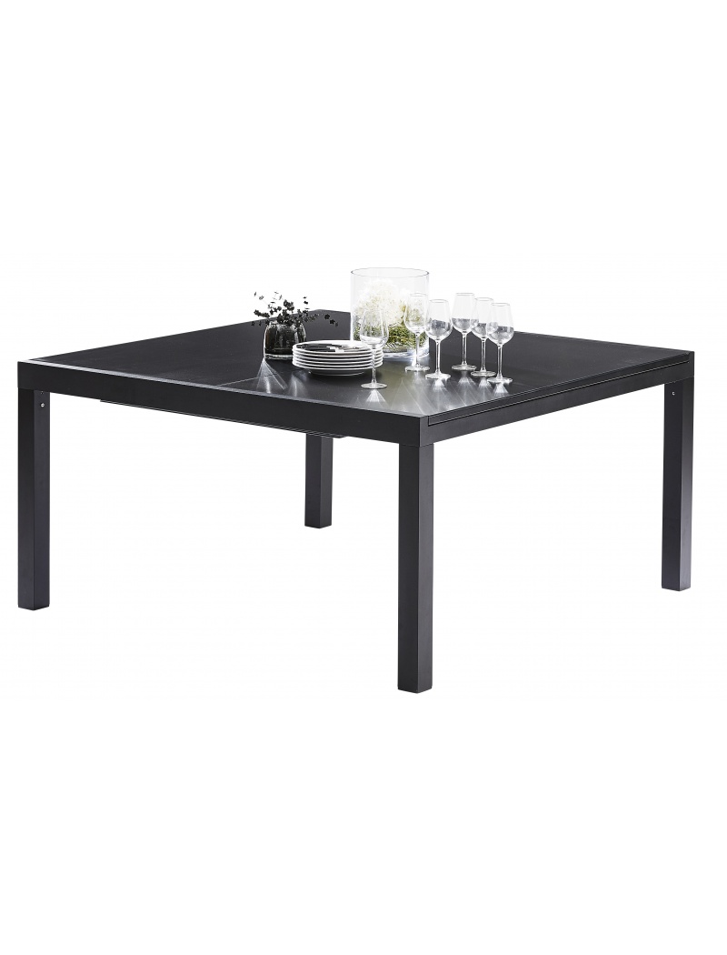 Wilsa Garden Table Black Star Full Verre Noir 8/12 places