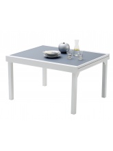 Table Modulo Verre Blanche / Gris perle 6/10 personnes